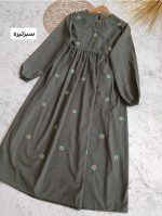 پیراهن لینن محیا فری سایز ۳۸-۴۸ قد ۱۲۵ - تصویر 3